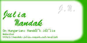 julia mandak business card